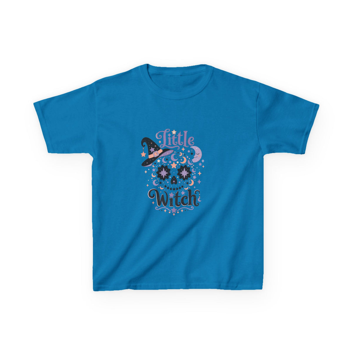 Kids T-Shirt - "Little Witch" Halloween Skull Design