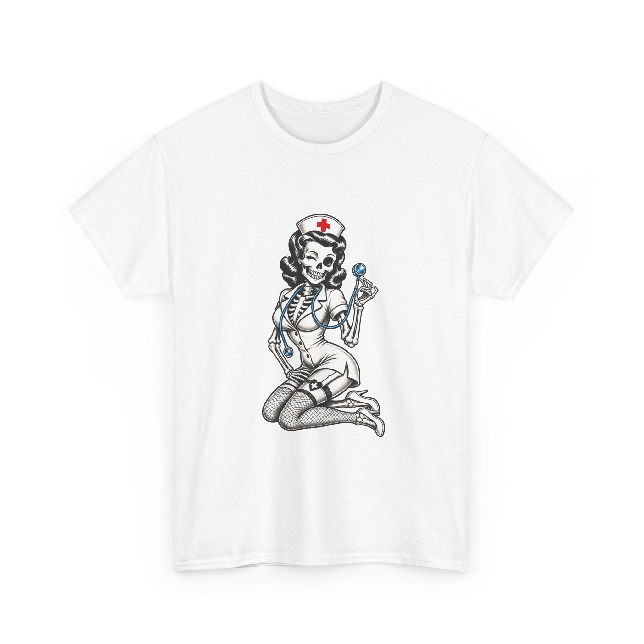 Pin-Up Nurse T-Shirt — Retro Vintage Nurse Girl Graphic Tee