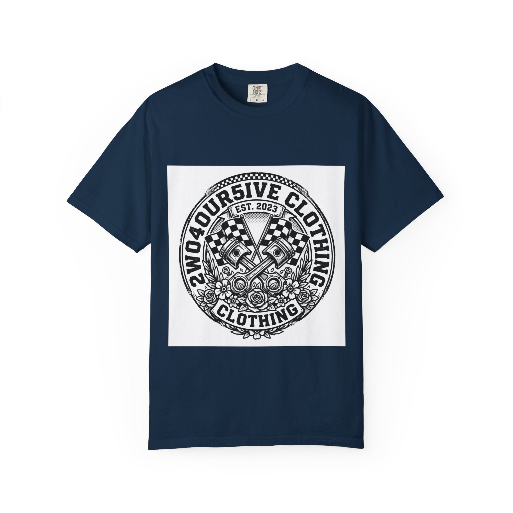 Vintage Racing Crest T-Shirt — '2W04OURSIVE CLOTHING' Graphic Tee