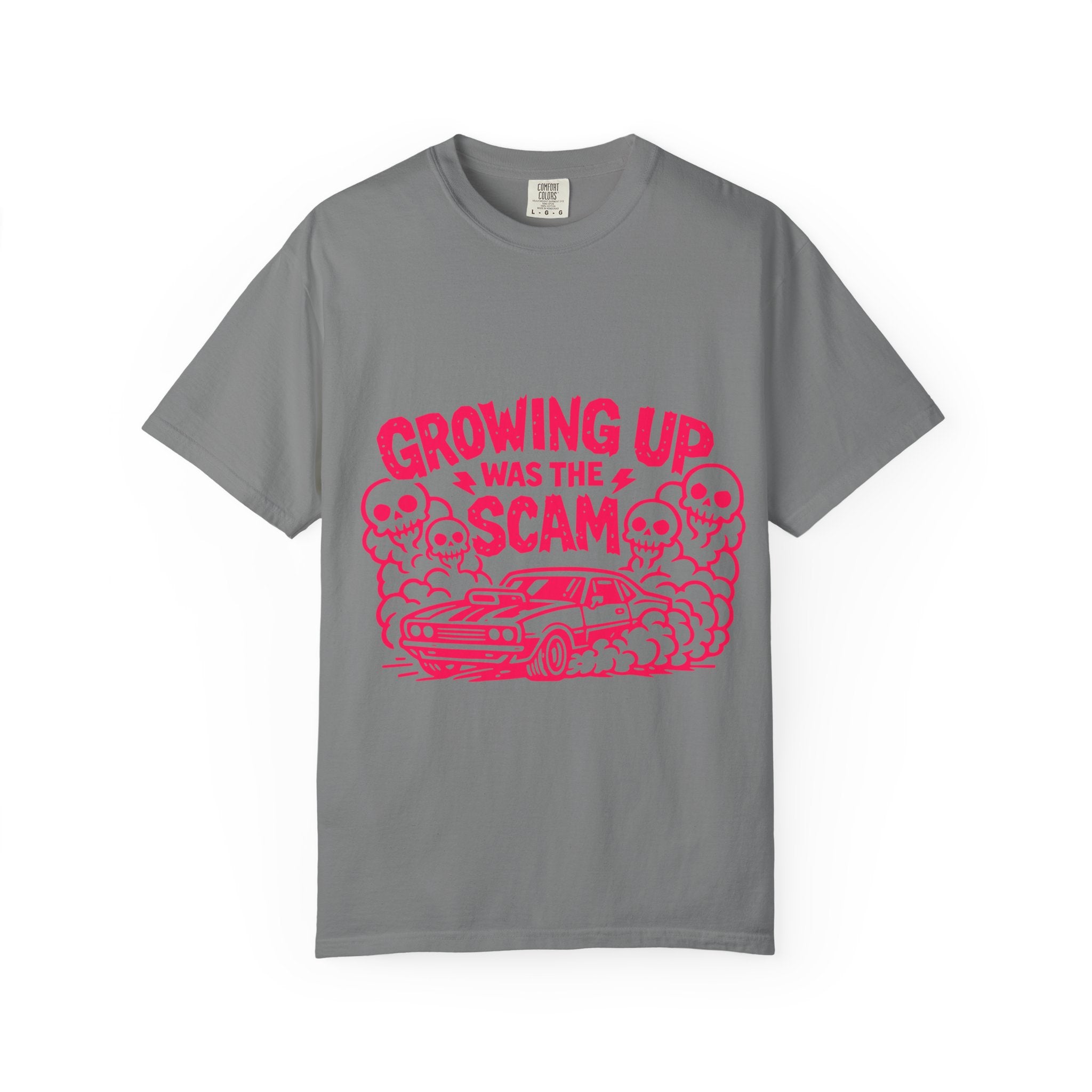 T-Shirt — "Growing Up Was the Scam" Retro Car Graphic Tee