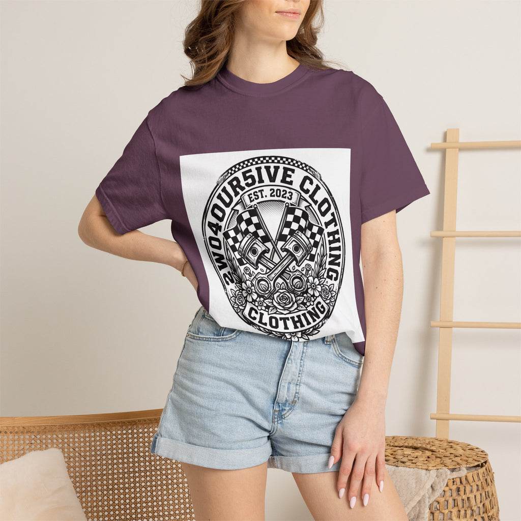 Vintage Racing Crest T-Shirt — '2W04OURSIVE CLOTHING' Graphic Tee