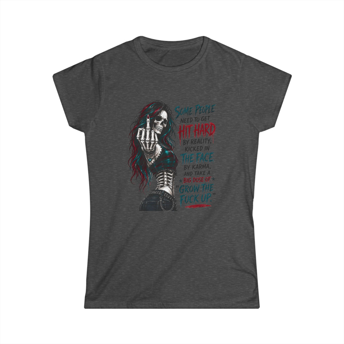 "Some People Need to Be Hit Hard" Edgy Quote Graphic Tee