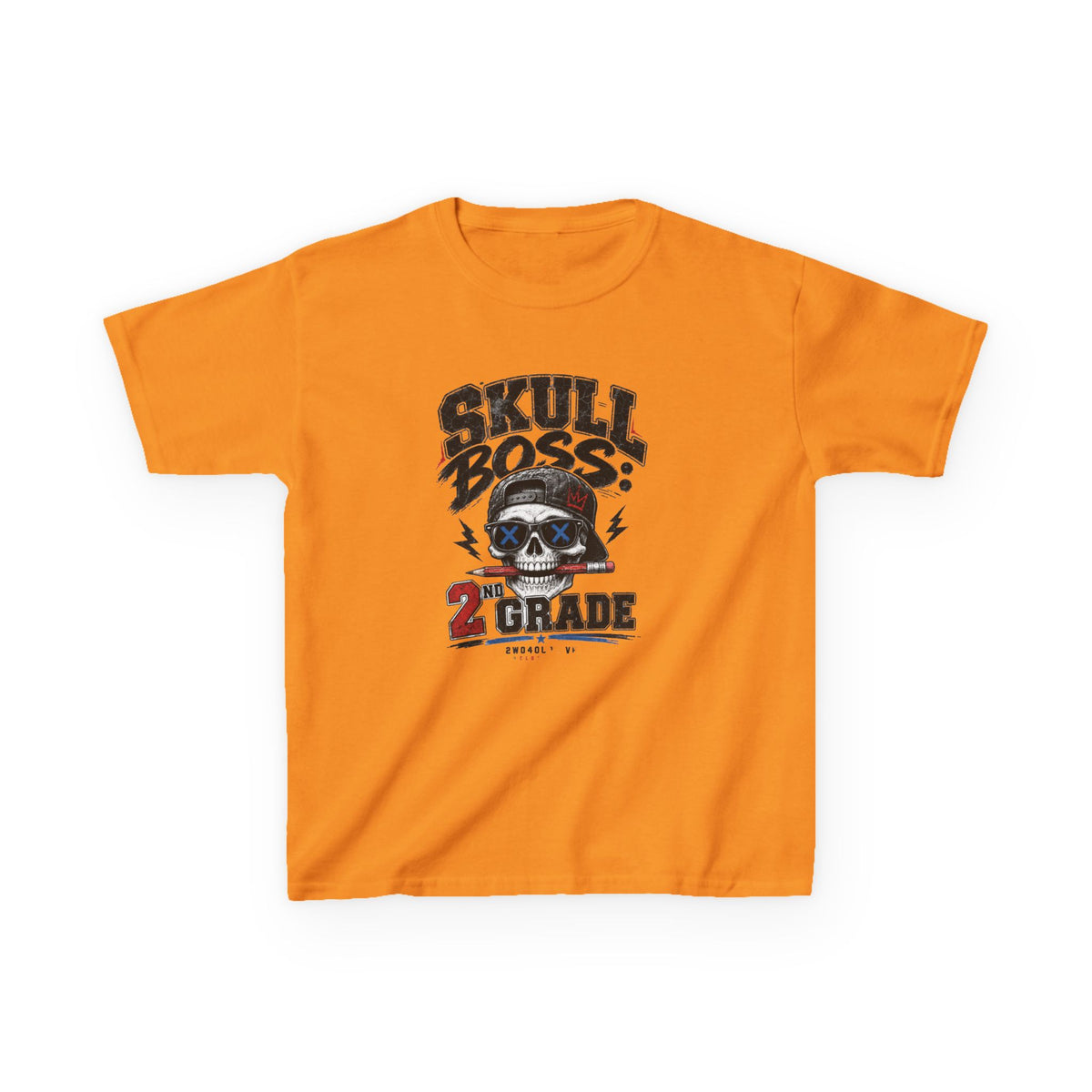 Kids Tee — "Skull Boss 2nd Grade" Back-to-School Graphic Shirt