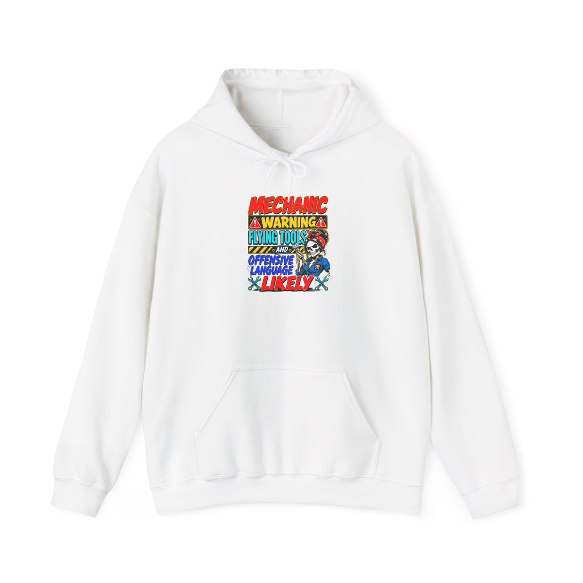 Mechanic Warning Hoodie | Flying Tools & Offensive Language