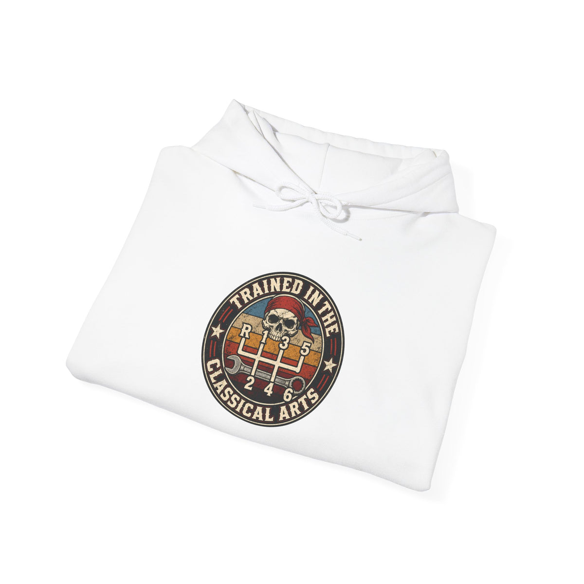 Trained in the Classical Arts Hoodie | Manual Stick Shift Car