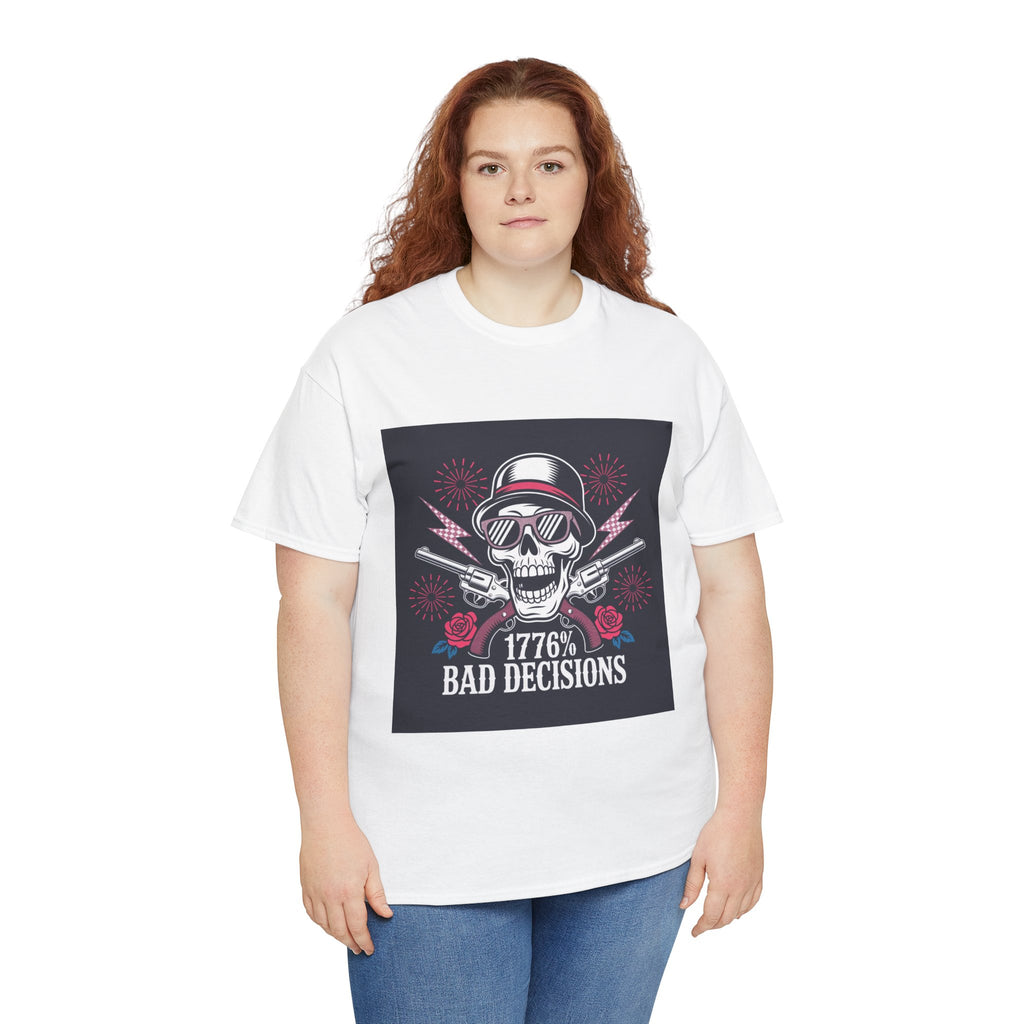 1776 Bad Decisions Skull Tee — Patriotic Vintage Skull T-Shirt