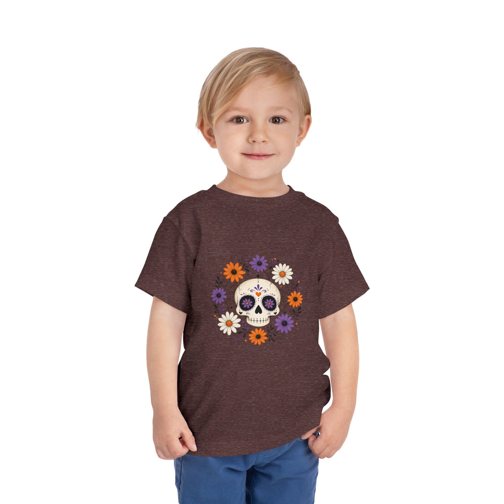 Toddler Tee — Floral Sugar Skull Day of the Dead Kids Shirt