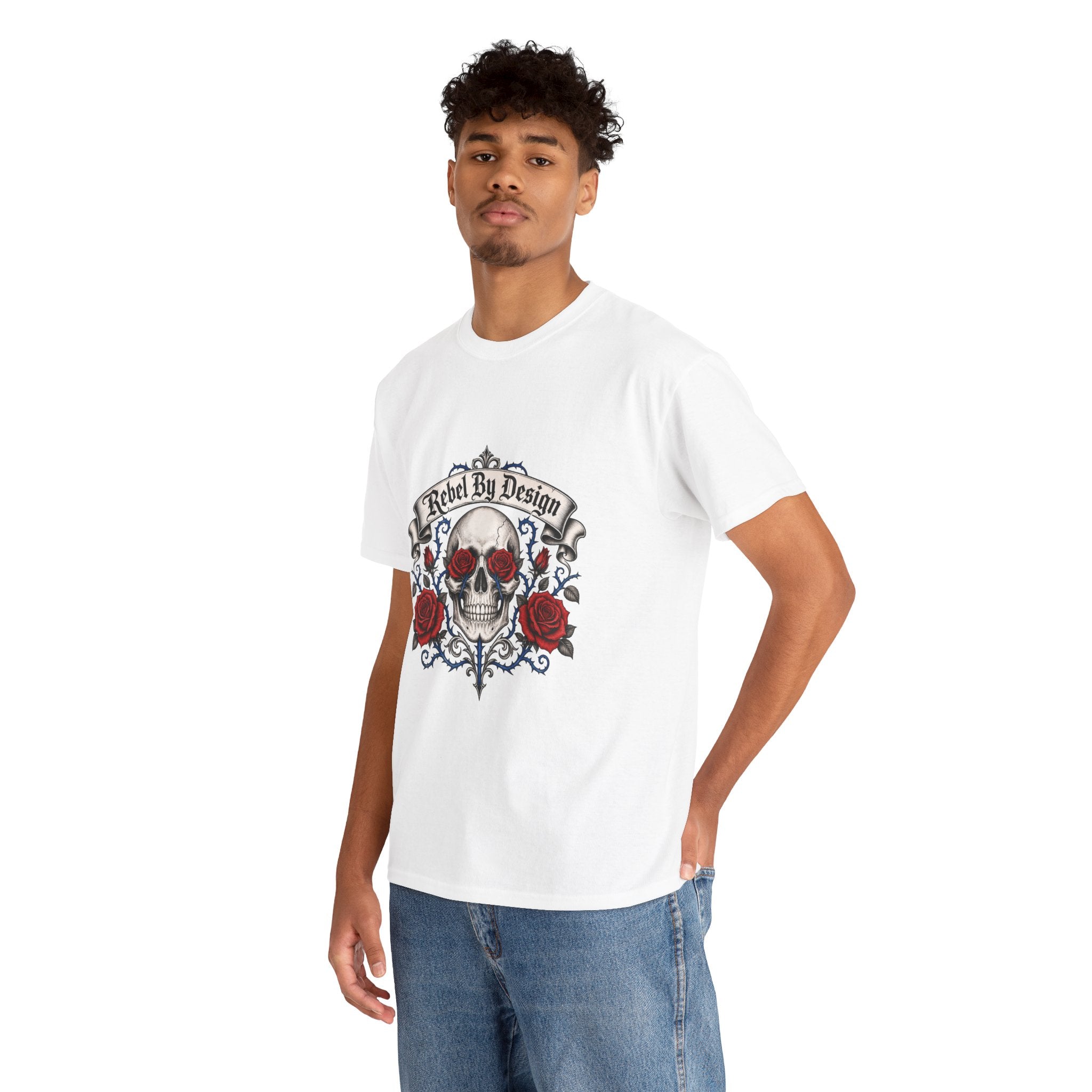 Skull & Roses Tee — "Rebel By Design" Graphic T-Shirt