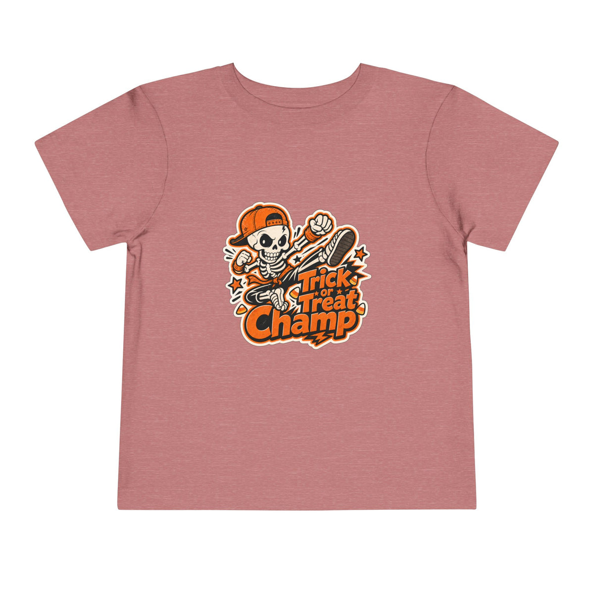 Toddler Tee — 'Trick or Treat Champ' Halloween Skeleton Skate Graphic