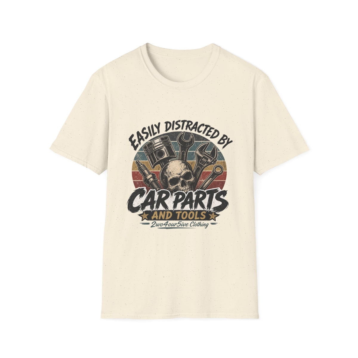 Car Parts & Tools T-Shirt — "Easily Distracted by Car Parts and Tools" Retro Mechanic Tee