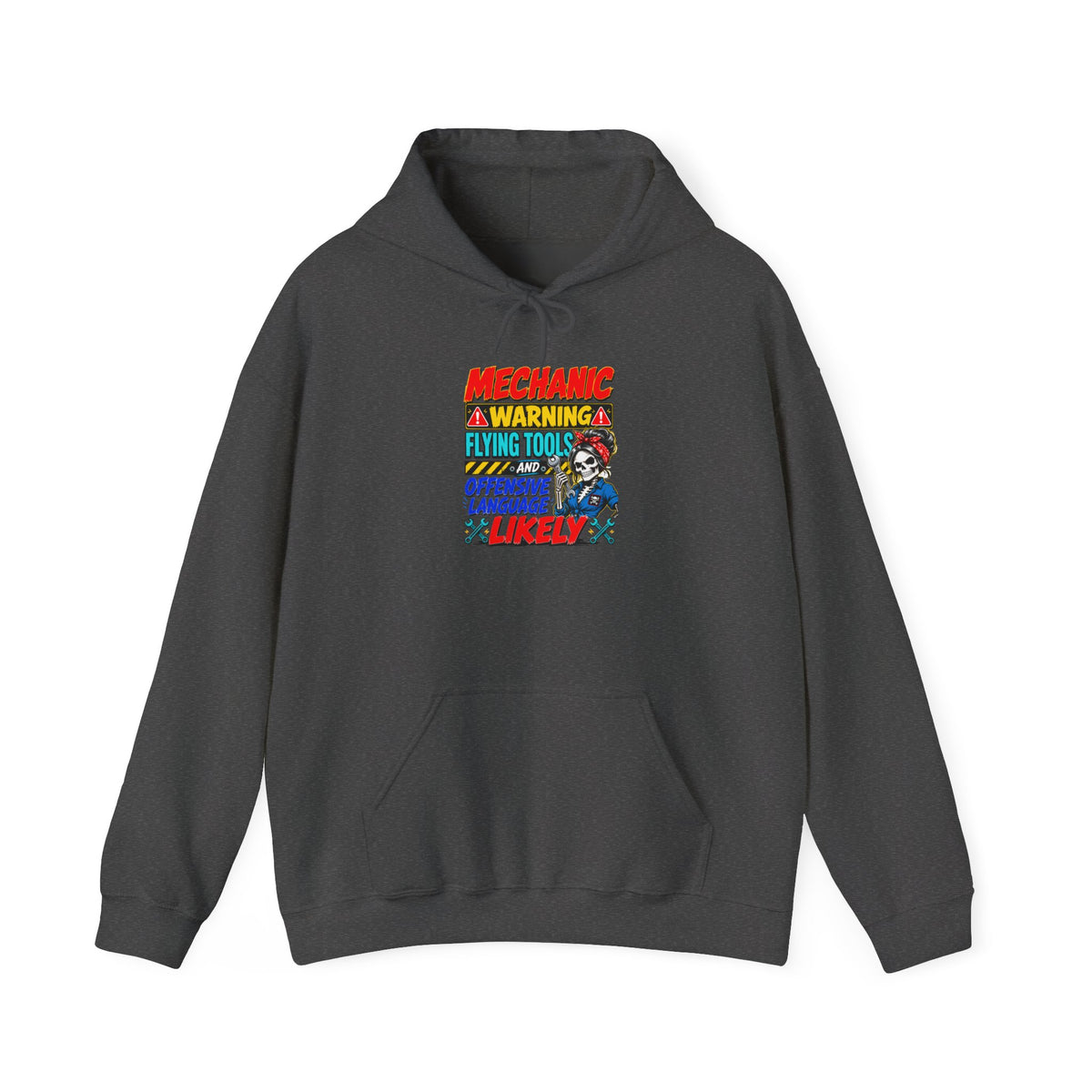 Mechanic Warning Hoodie | Flying Tools & Offensive Language