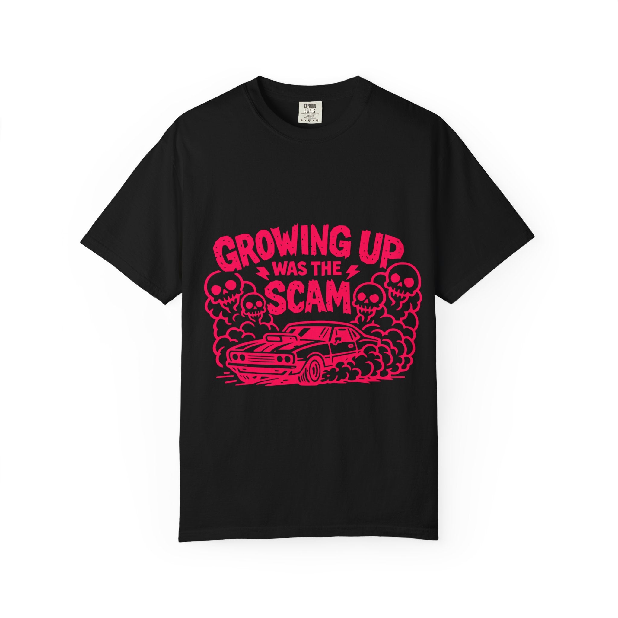 T-Shirt — "Growing Up Was the Scam" Retro Car Graphic Tee