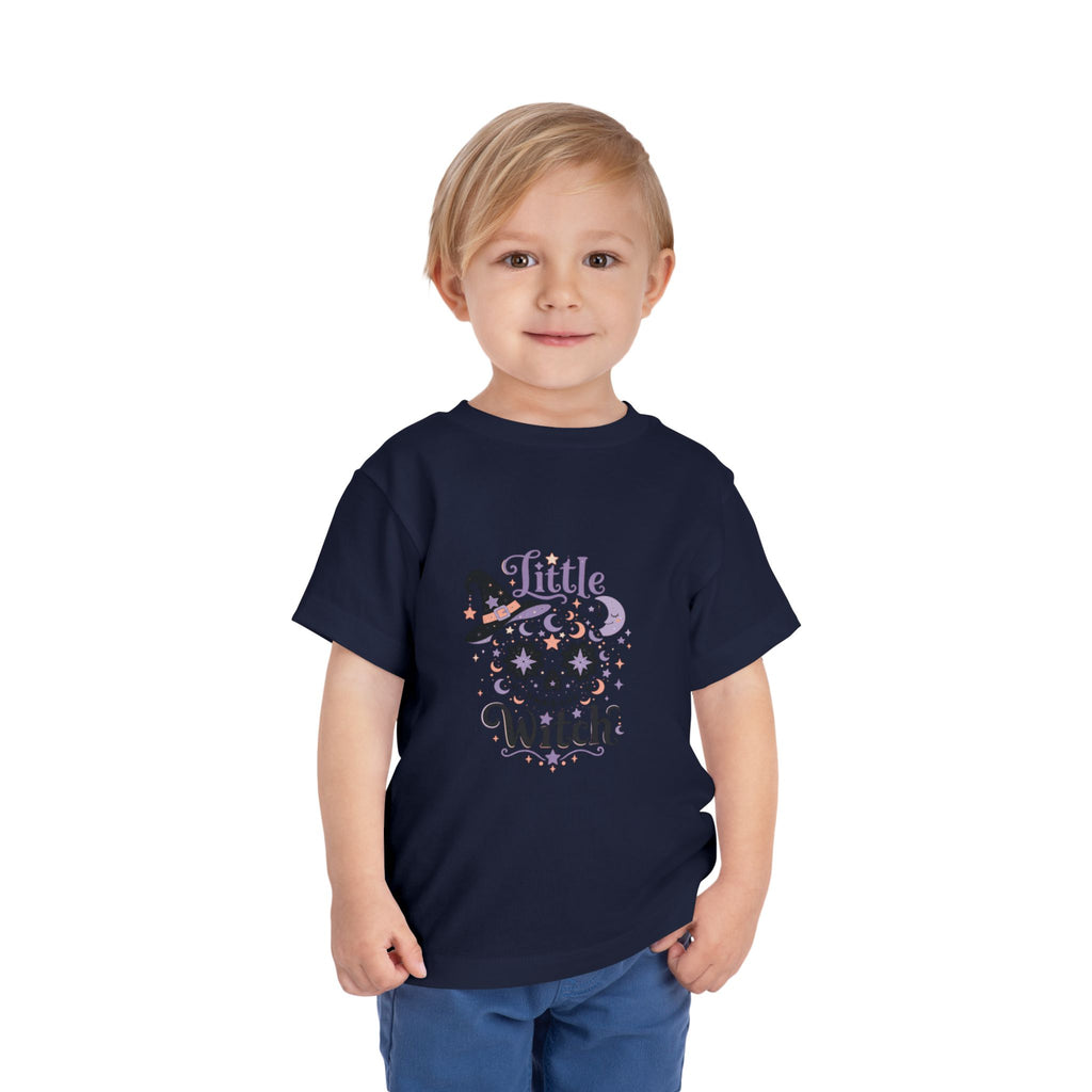 Toddler Tee — "Little Witch" Halloween Skull Hat Graphic