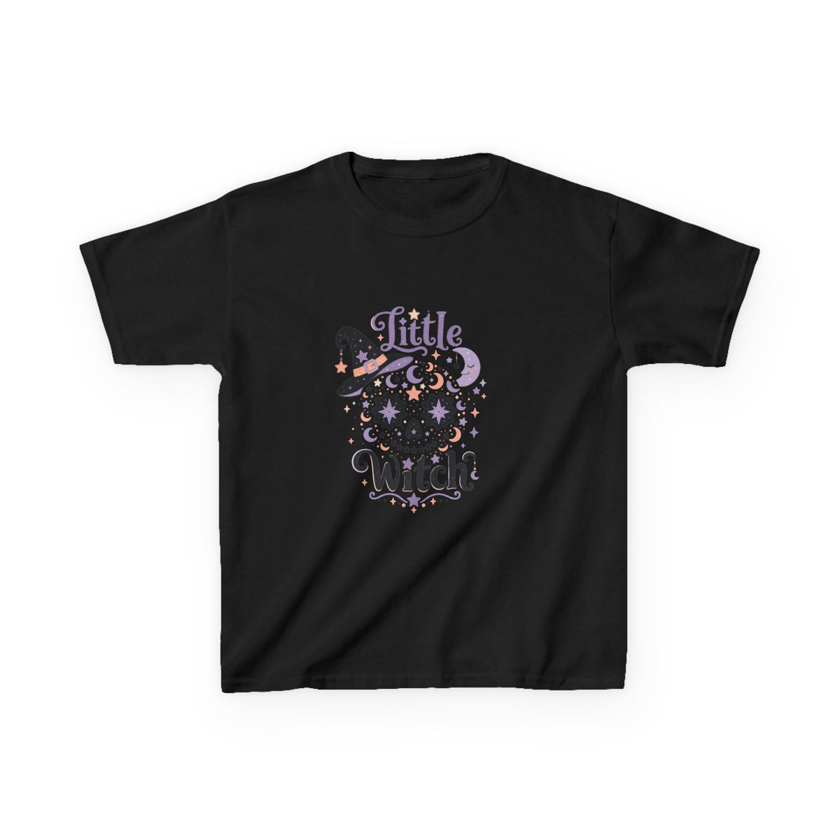 Kids T-Shirt - "Little Witch" Halloween Skull Design
