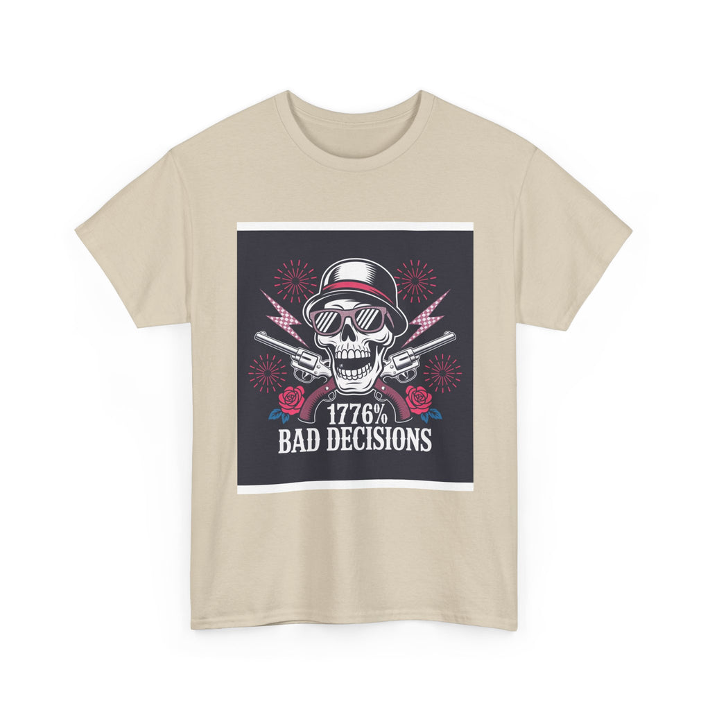 1776 Bad Decisions Skull Tee — Patriotic Vintage Skull T-Shirt
