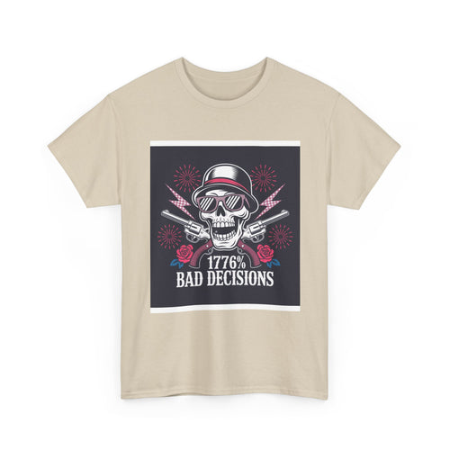 1776 Bad Decisions Skull Tee — Patriotic Vintage Skull T-Shirt