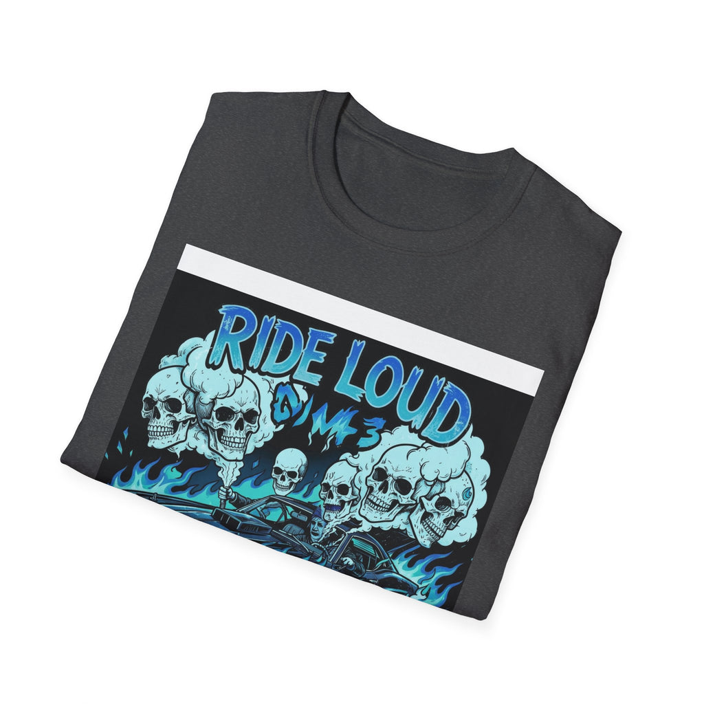 Ride Loud Die Dirty Motorcycle T-Shirt — Skull & Flames Biker Tee