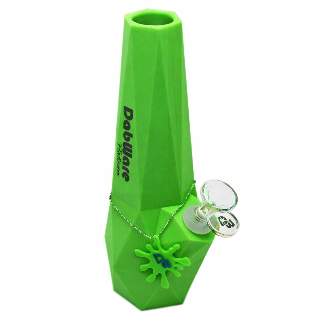 Dabware | 10" Platinum Diamond Shapes Silicone Bong  (Green)