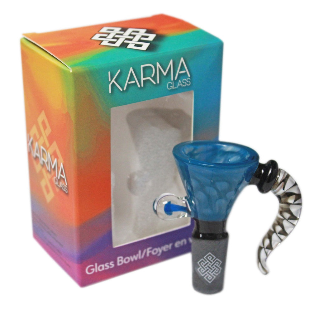 Karma | 14mm Honeycomb, Black Joint Glass Bowl  (Purple)