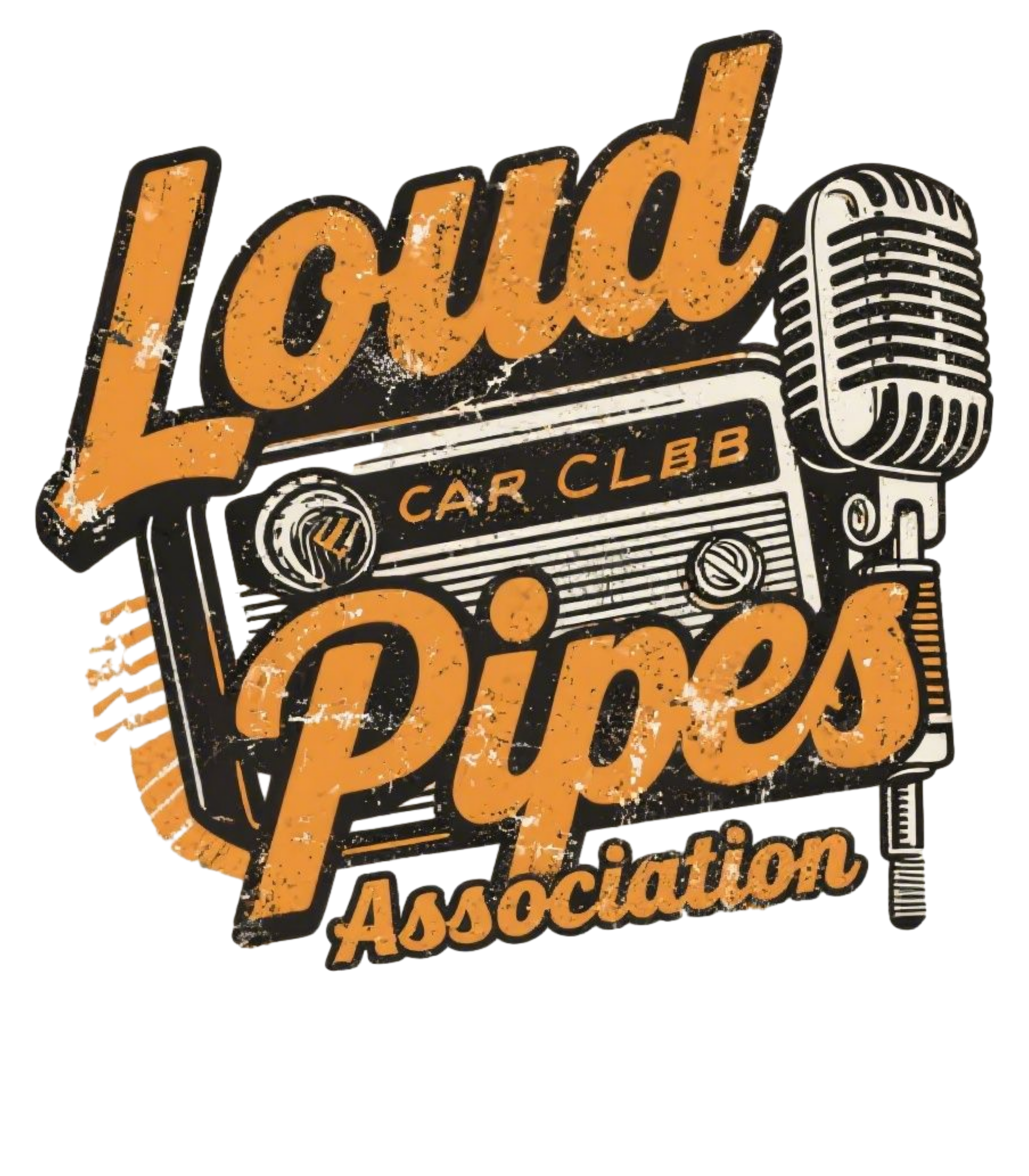 Loud Pipes Car Club T-Shirt – Vintage Microphone Automotive Tee